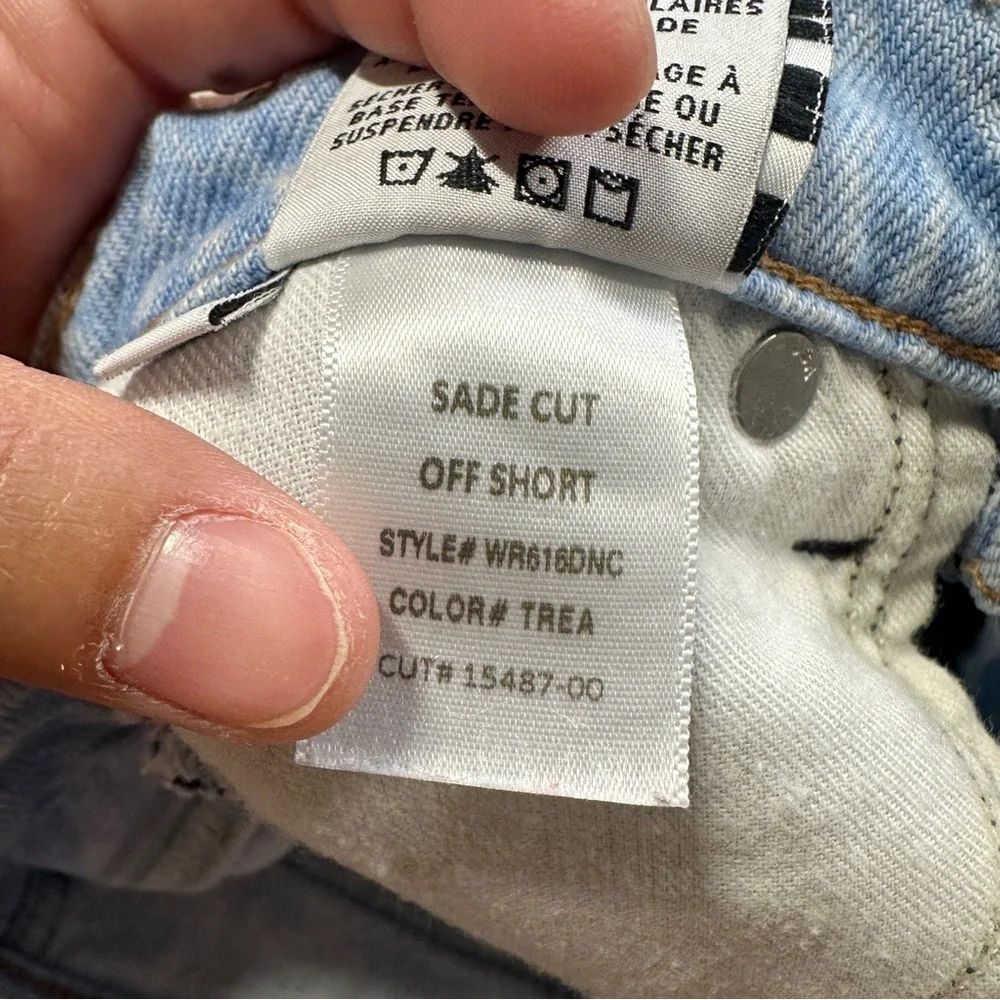 Hudson Women’s Sade Cut Off Denim Shorts High Rise Frayed Hem in Trea Size 24 - Picture 10 of 16